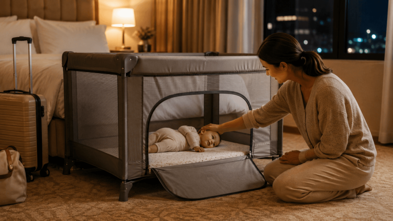 Travel Cribs With a Side Zipper