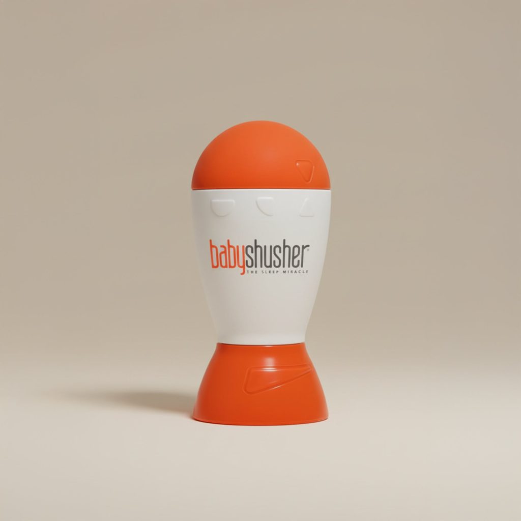 The original Baby Shusher sound machine, a handheld soother with a twist-top timer