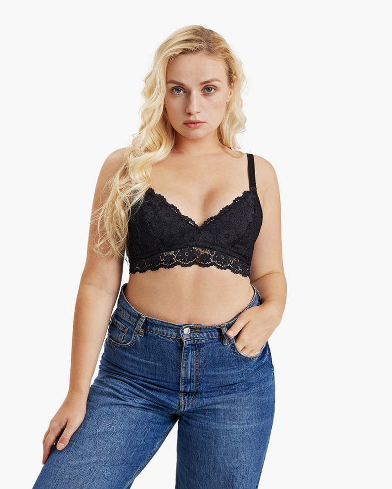 Lace V Neck Nursing Bra