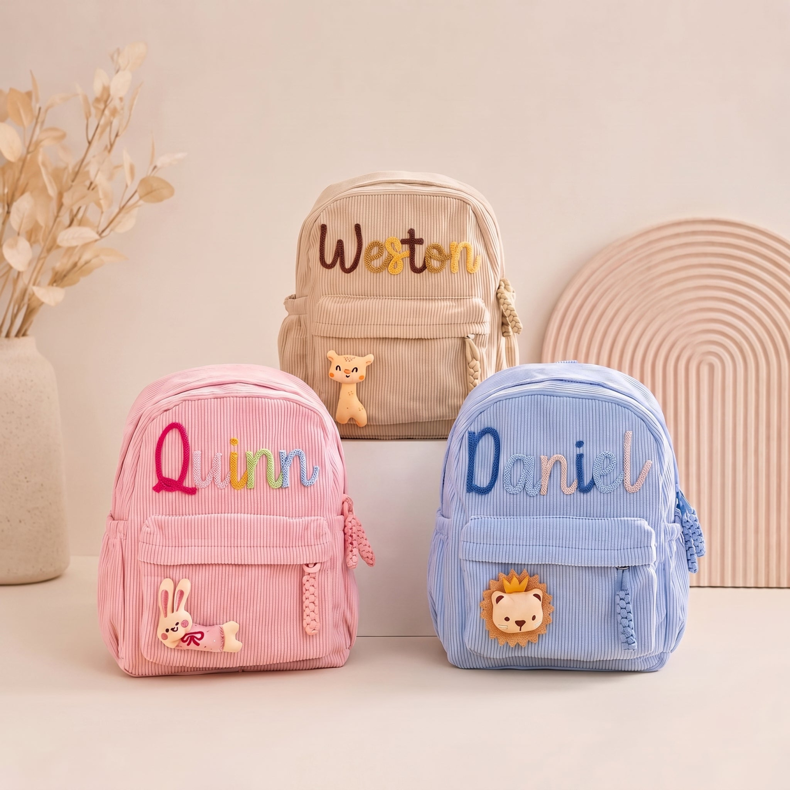 Personalized Toddler Backpack – Beige