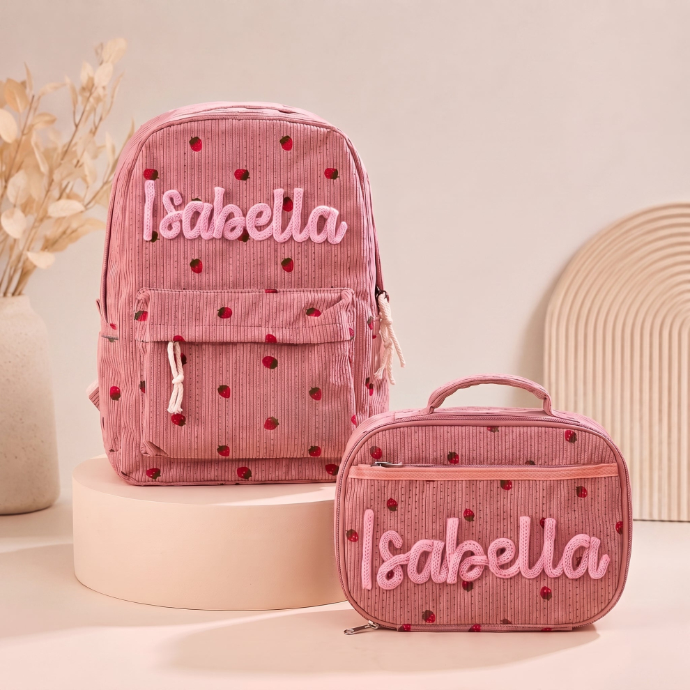 Personalized Backpack & Lunch Set – Beige