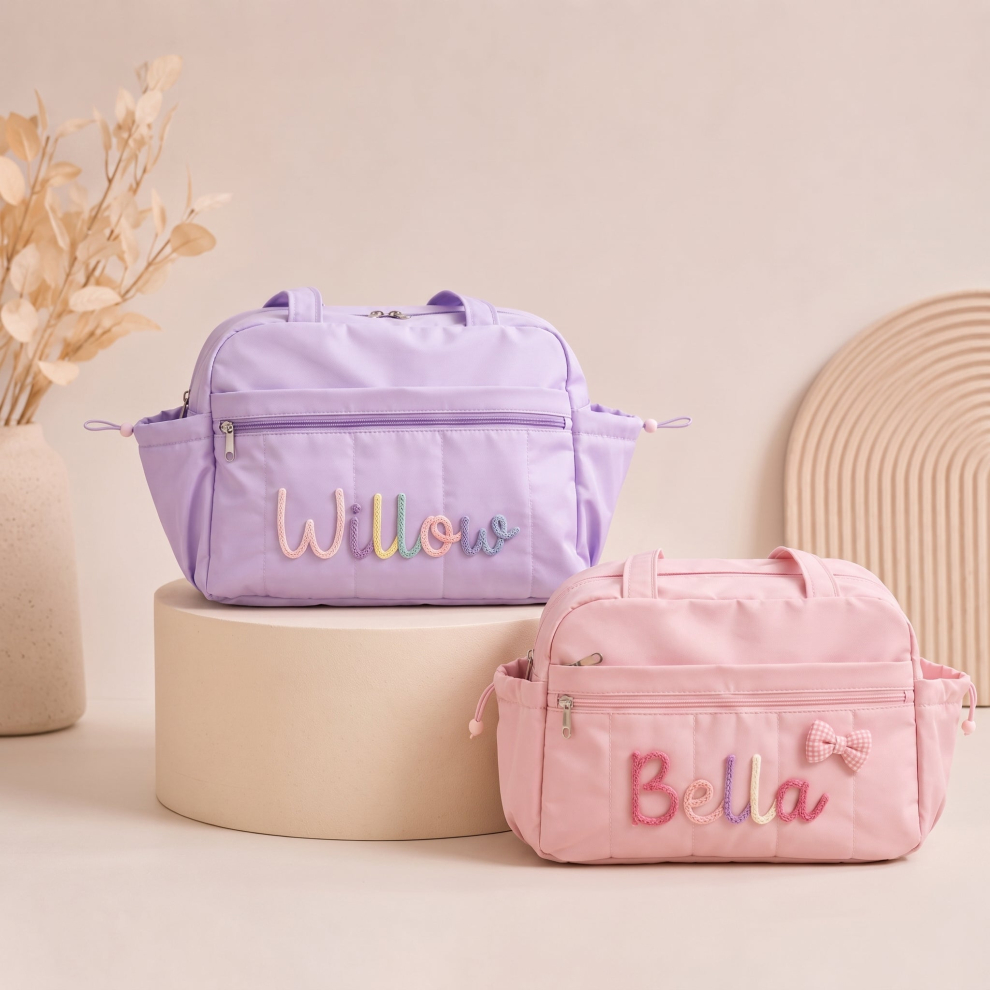Personalized Diaper Bag for Travel – Cream