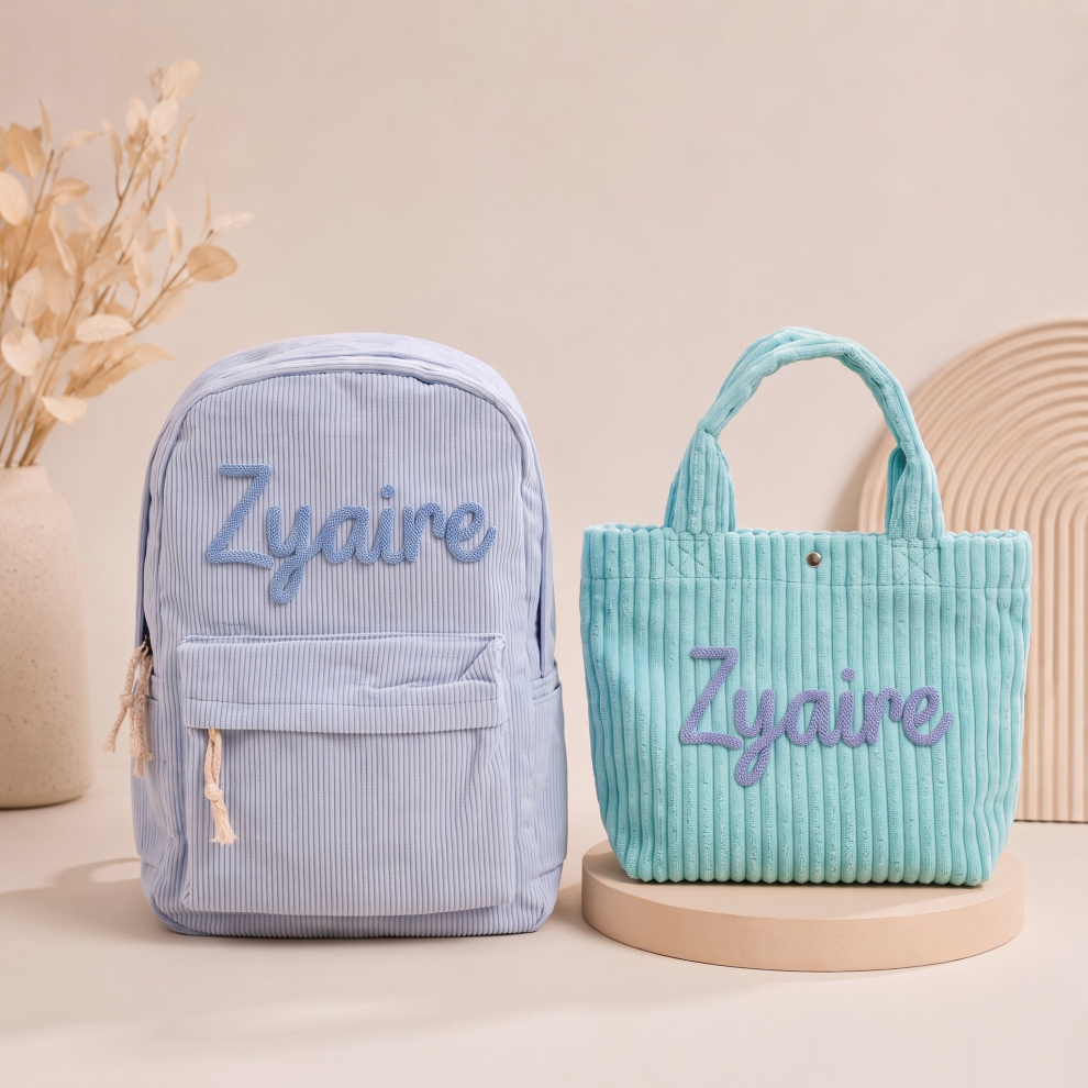Personalized Backpack and Tote Bag Set – Pink