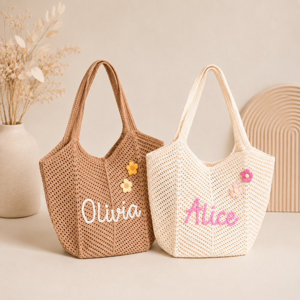 Handmade Crochet Tote Bag – Cream