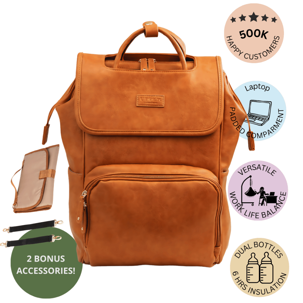 La Madison™ II - Work & Play Commuter Backpack - Golden Caramel- honeyed comfort