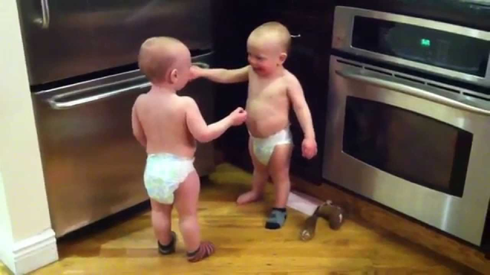 Talking twin babies